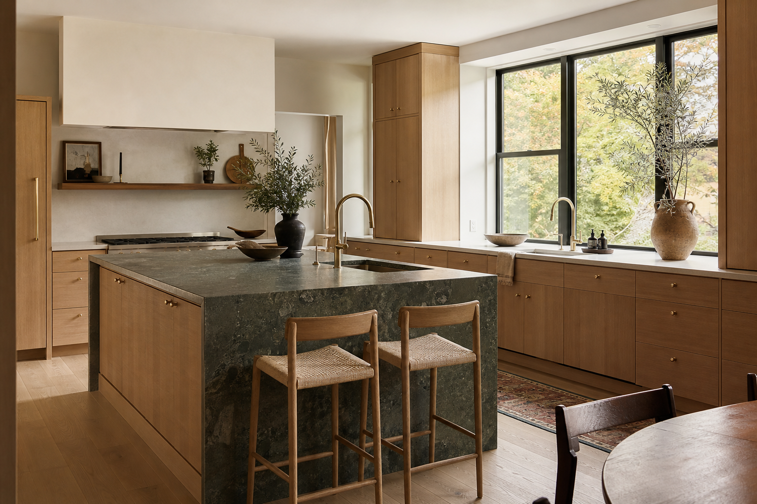 Illustrative warm contemporary kitchen